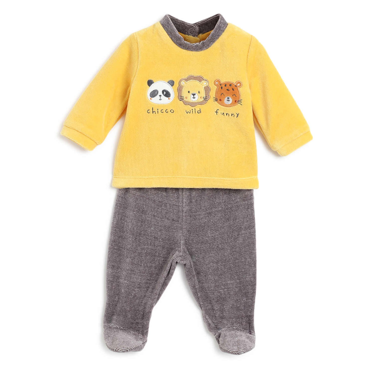 Infants Applique Sweater with Leggings-White & Black